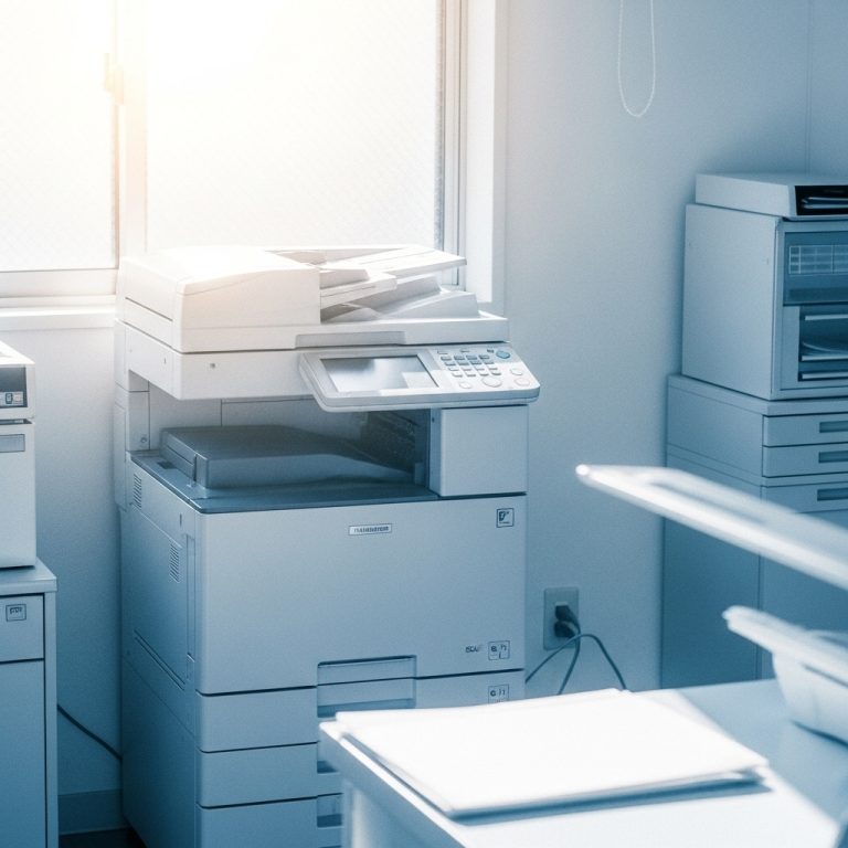 Photocopieur en été exposé à la forte chaleur et au soleil